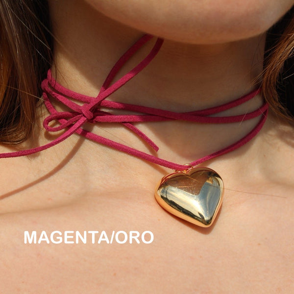 CHOKER CON CUORE BOMBATO