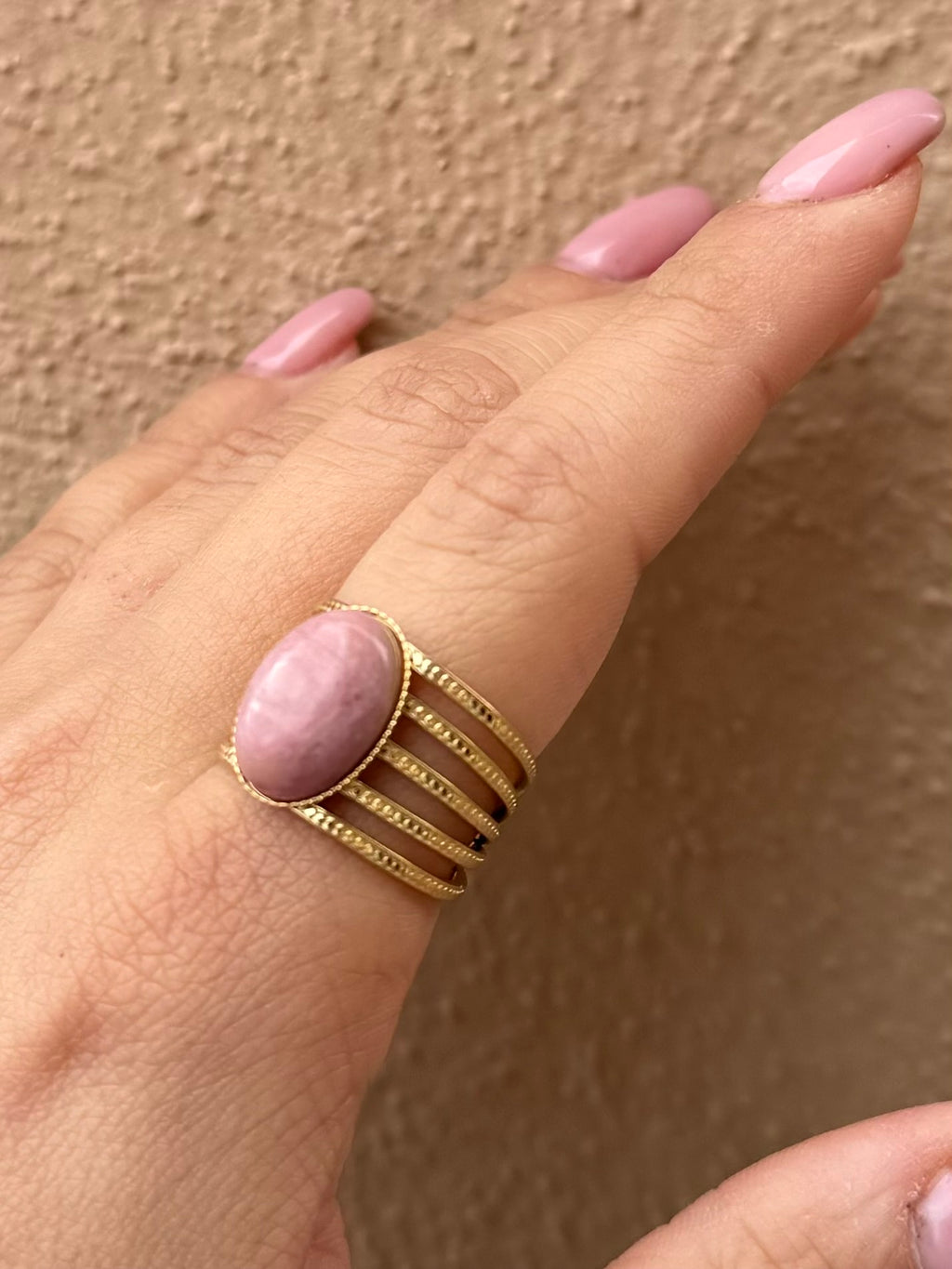 ANELLO PIETRA IN ACCIAIO (regolabile)