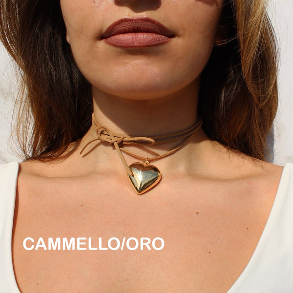 CHOKER CON CUORE BOMBATO