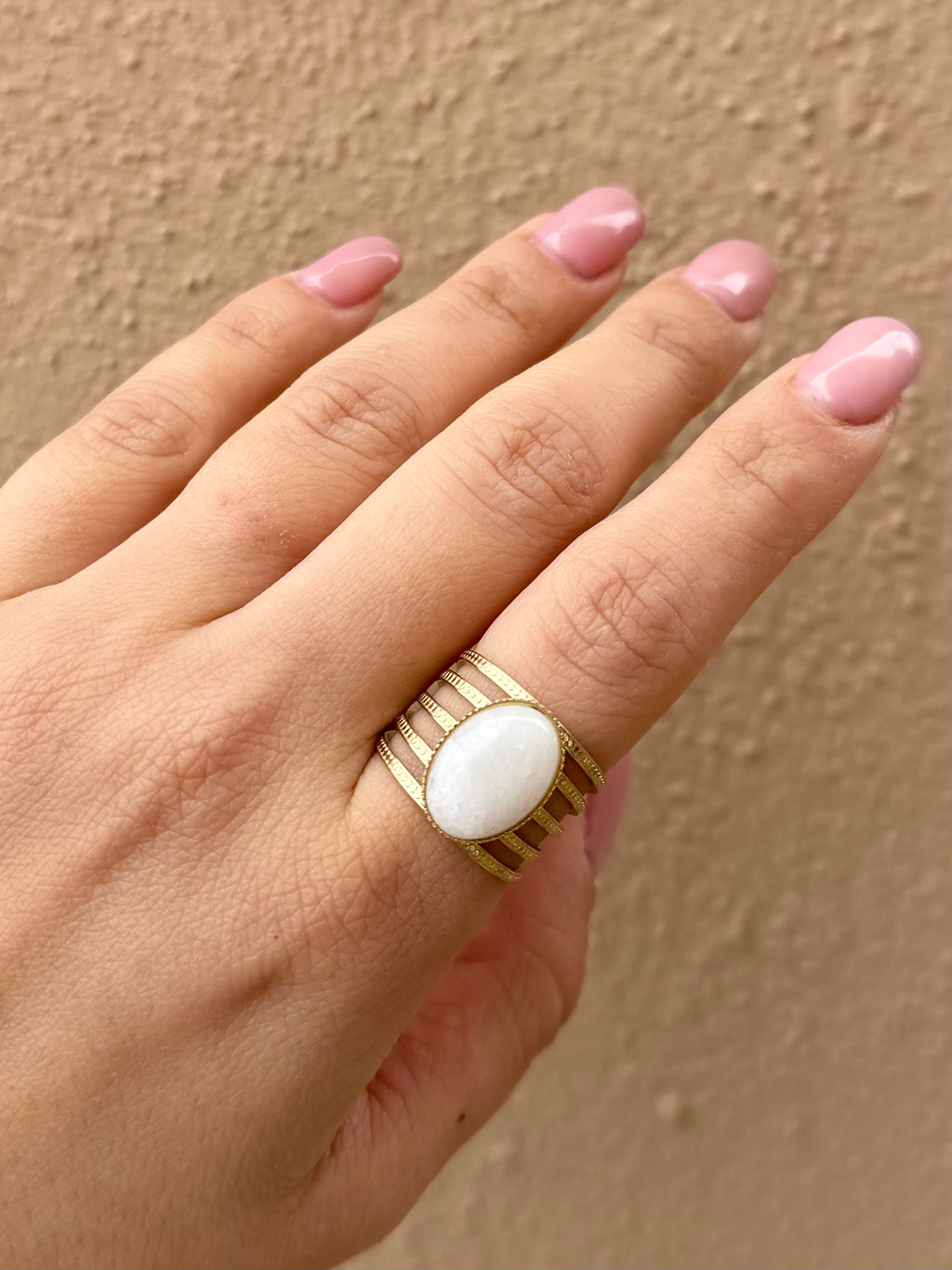 ANELLO PIETRA IN ACCIAIO (regolabile)