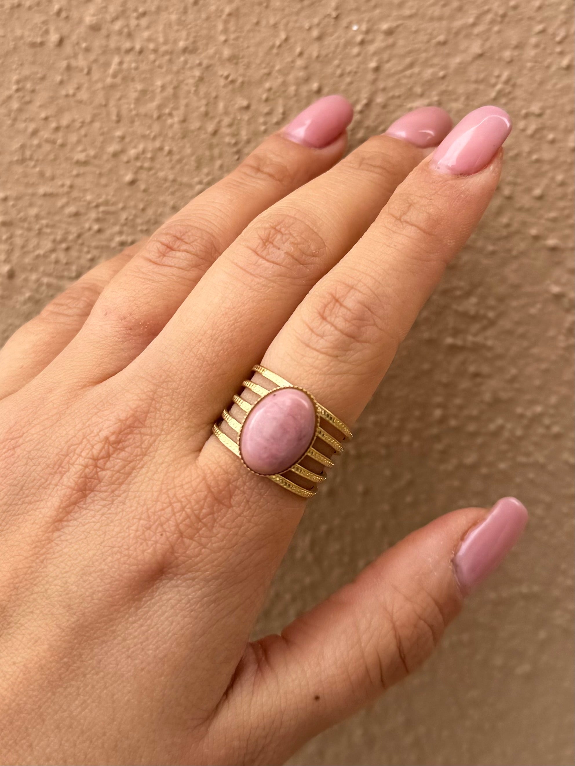 ANELLO PIETRA IN ACCIAIO (regolabile)